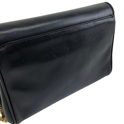 CELINE Triomphe Blason Chain Shoulder bag Black Vintage yfpji2