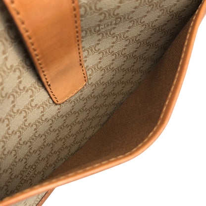 CELINE Macadam Front Buckle Shoulder bag Beige Vintage dw7z6k