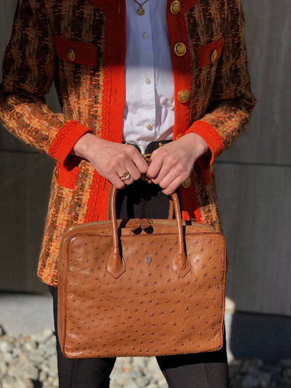 LOEWE Anagram Handbag Brown Vintage pztb8z