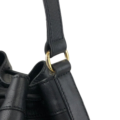 CELINE Blason Gancini Drawstring Shoulder bag Black Vintage 3zj4mf