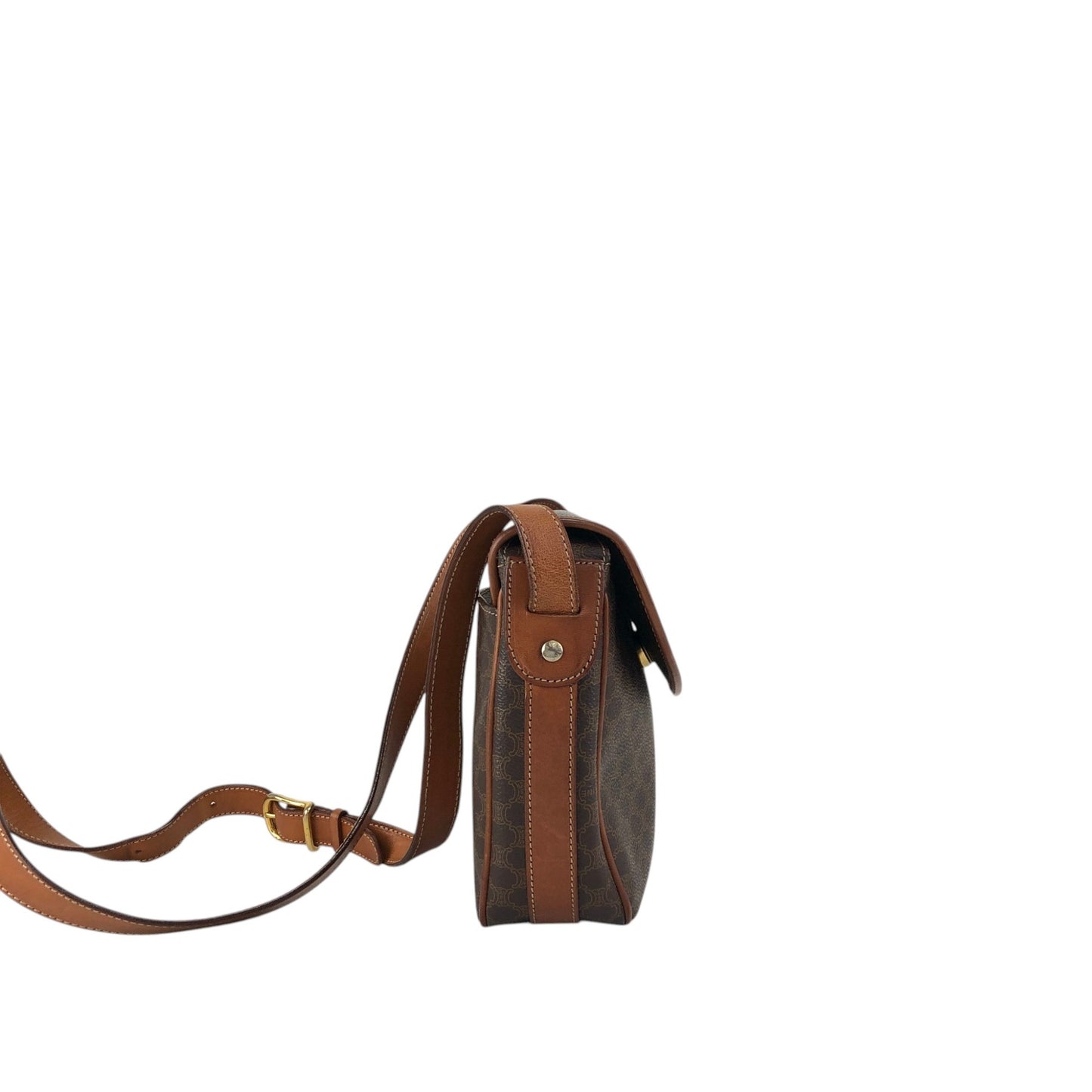 CELINE Macadam Blason Shoulder bag Brown Vintage ug57i6