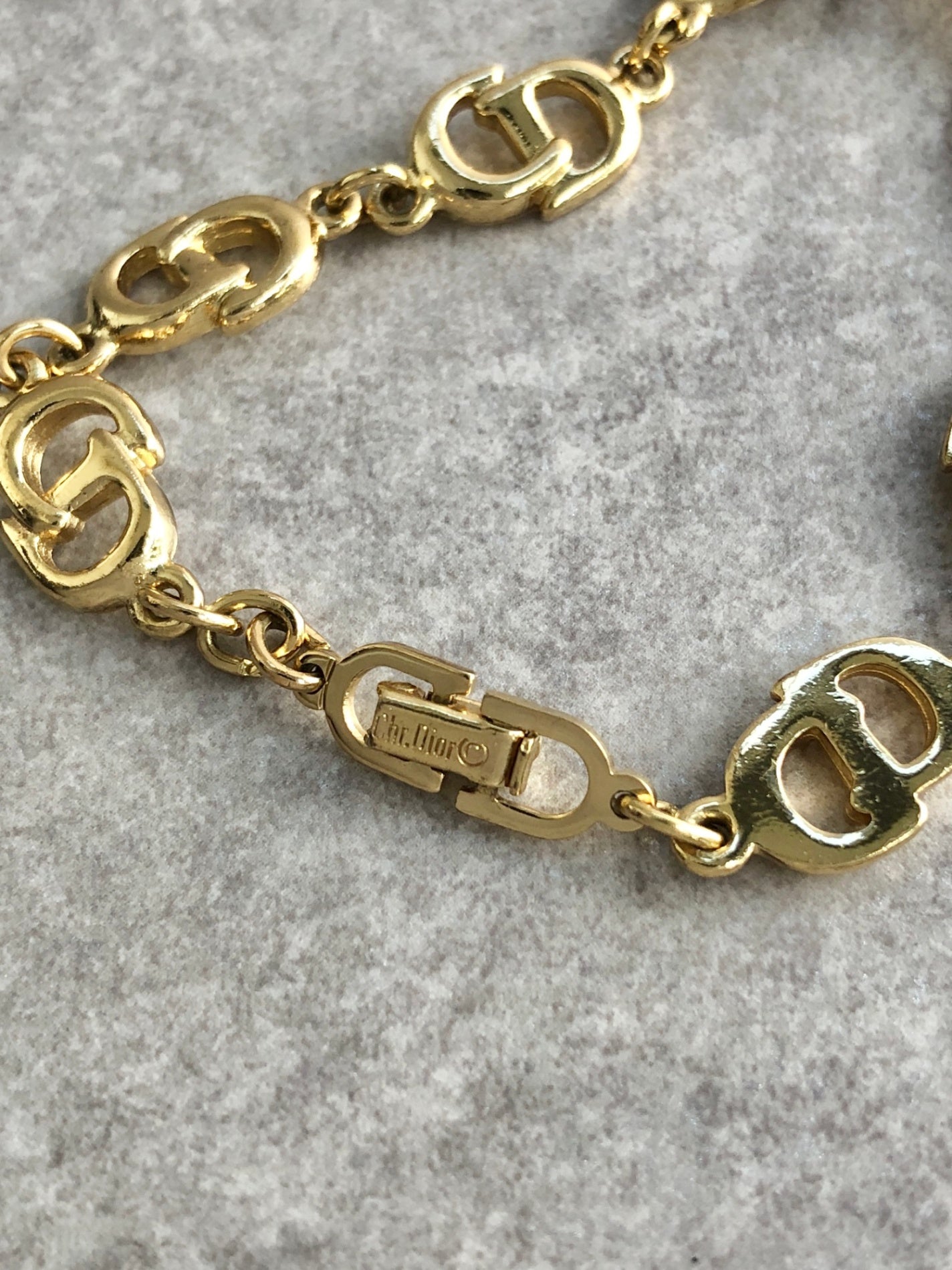 Christian Dior CD Motif Bracelet Gold Vintage e76pm3