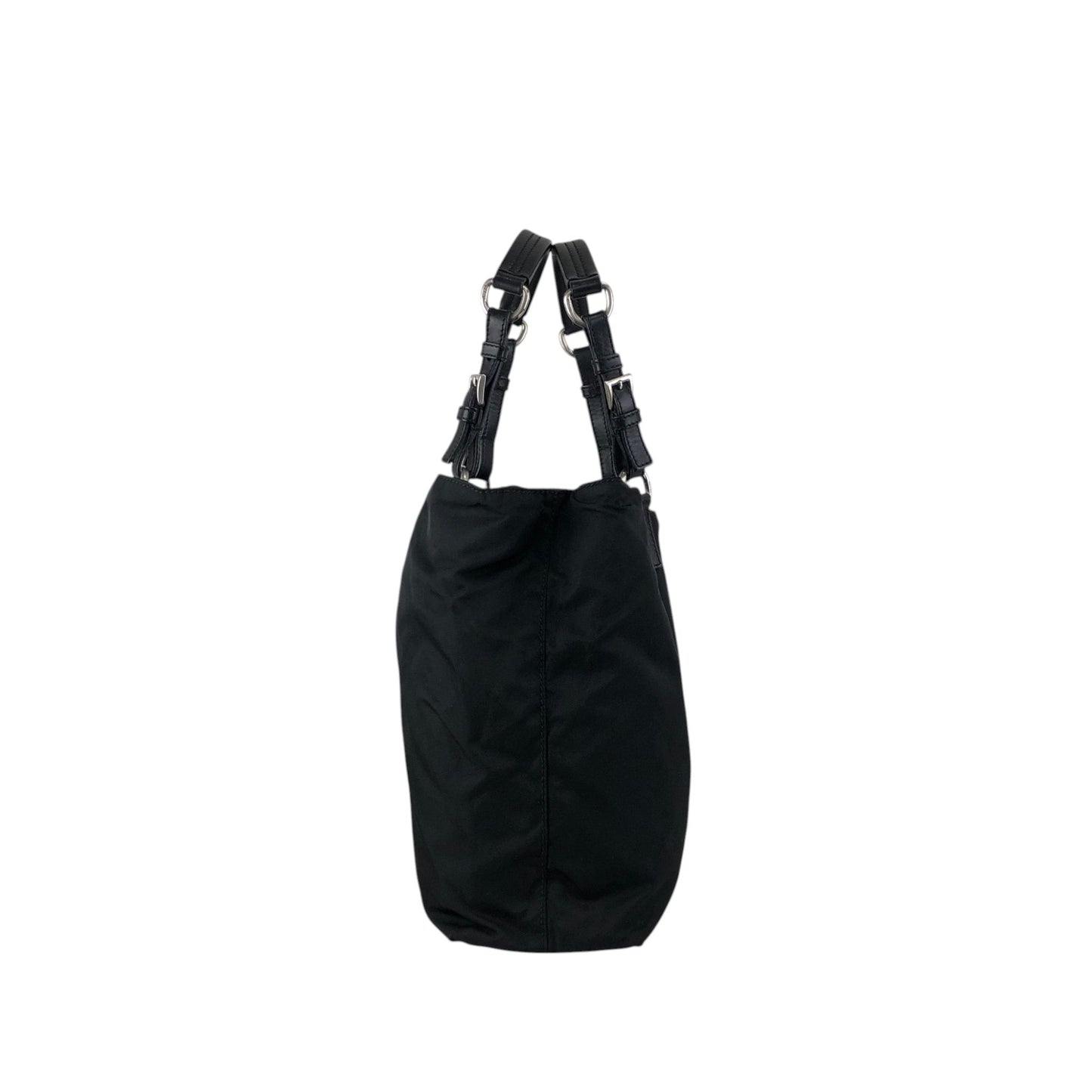 PRADA Tessuto Triangle Logo Totebag Black Vintage 4f8fnv
