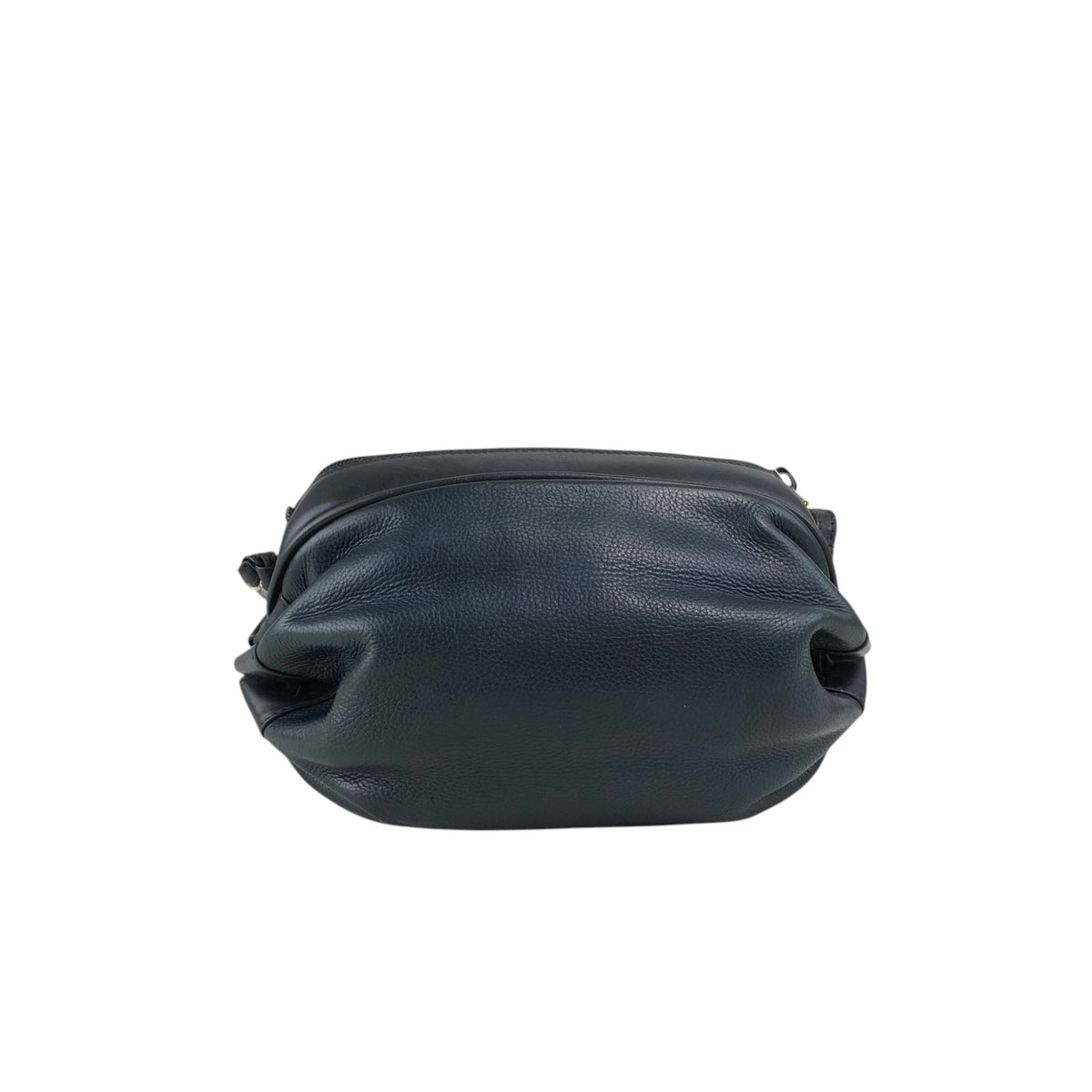 GUCCI Logo Embossed Shoulder bag Navy Vintage e4surv
