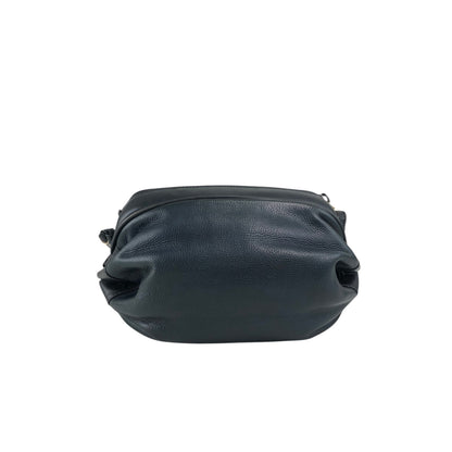 GUCCI Logo Embossed Shoulder bag Navy Vintage e4surv