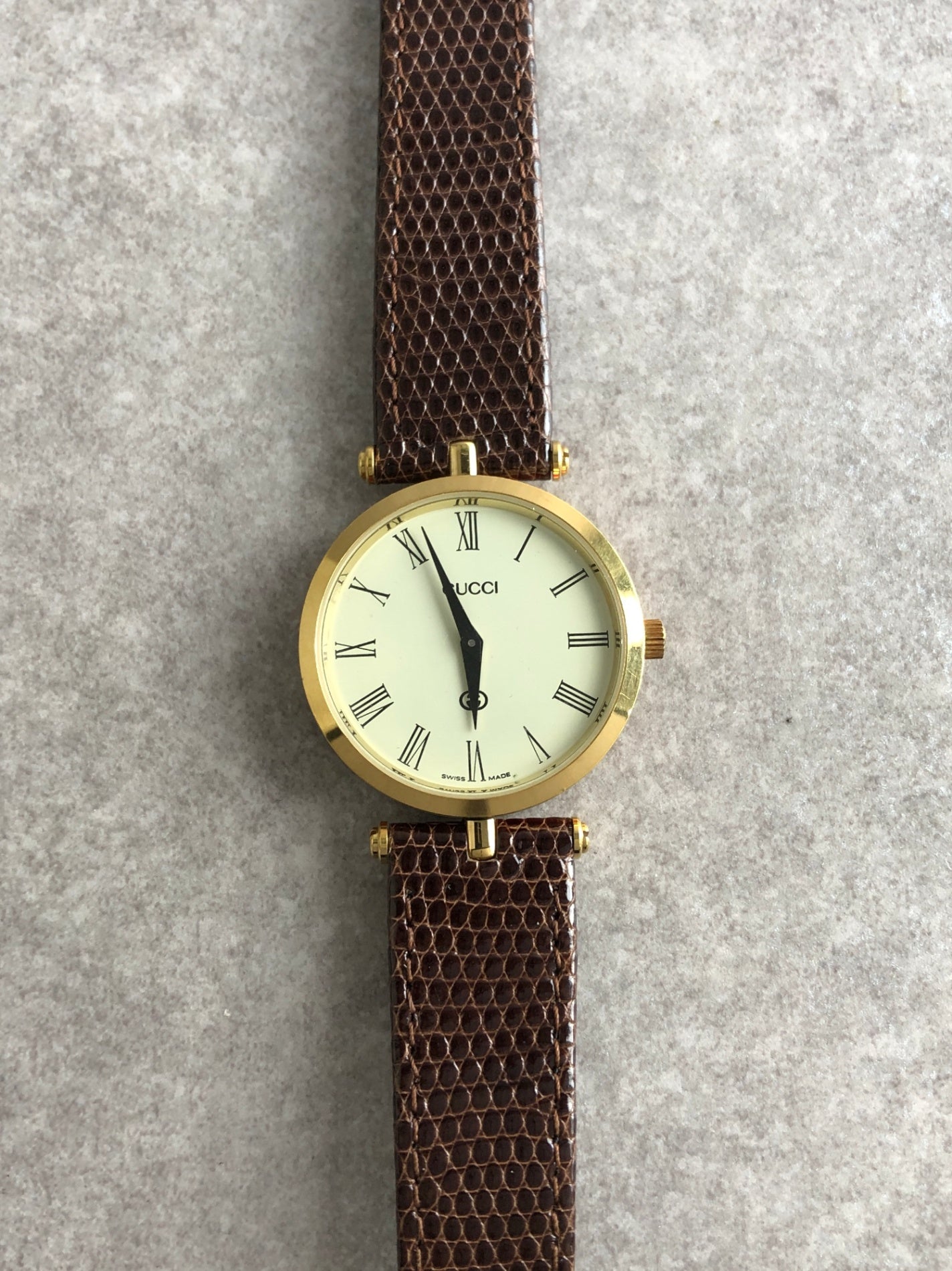 GUCCI Sherry Line Quartz Watch Brown×Gold Vintage vng8gz