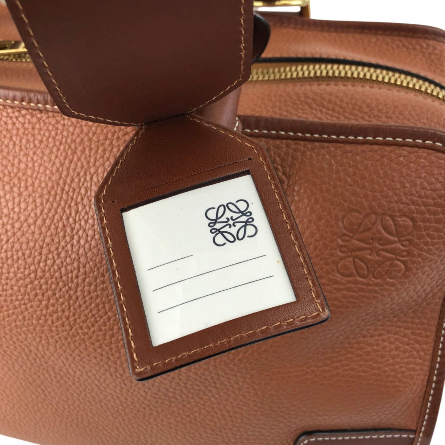 LOEWE Amazona36 Anagram Handbag Boston bag PinkBrown Vintage 2x2n6u