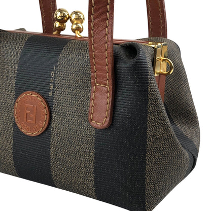 FENDI Pecan Logo Metal Closure Two-way Handbag Shoulder bag Brown Vintage pr7k2h