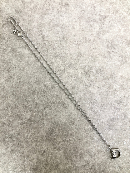 Christian Dior Logo Motif Necklace Silver Vintage bbvzf2