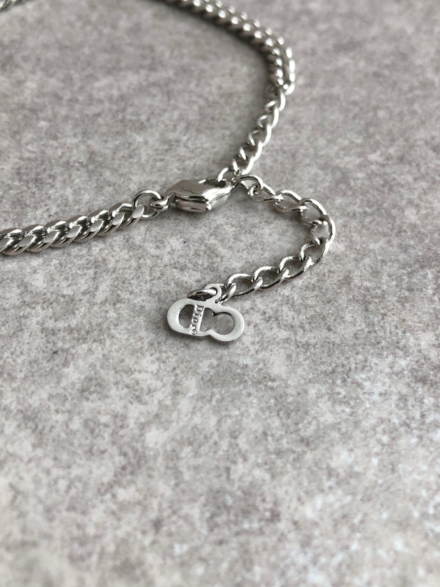 Christian Dior CD Logo Bracelet Silver Vintage iip5ay