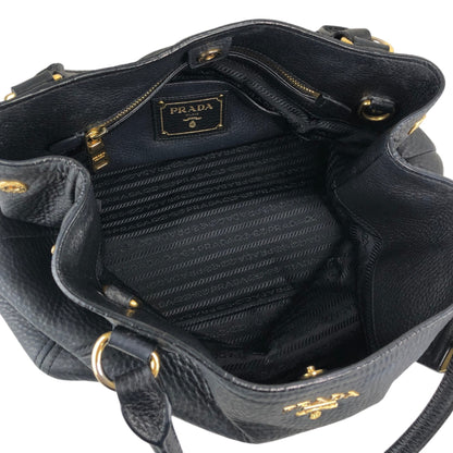 PRADA Logo Totebag Black Vintage fpj5iw