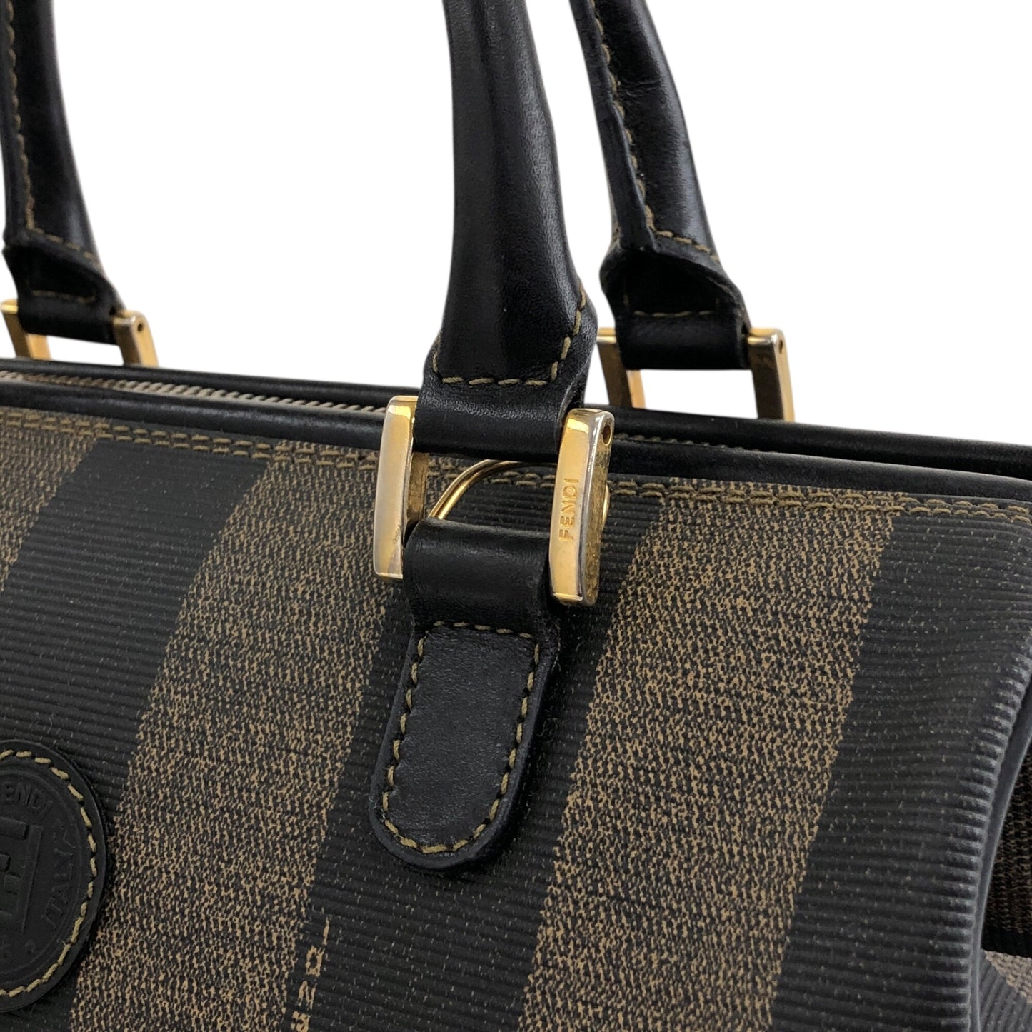 FENDI Pecan Two-way Small Boston bag Shoulder bag Black Vintage ujwz5t