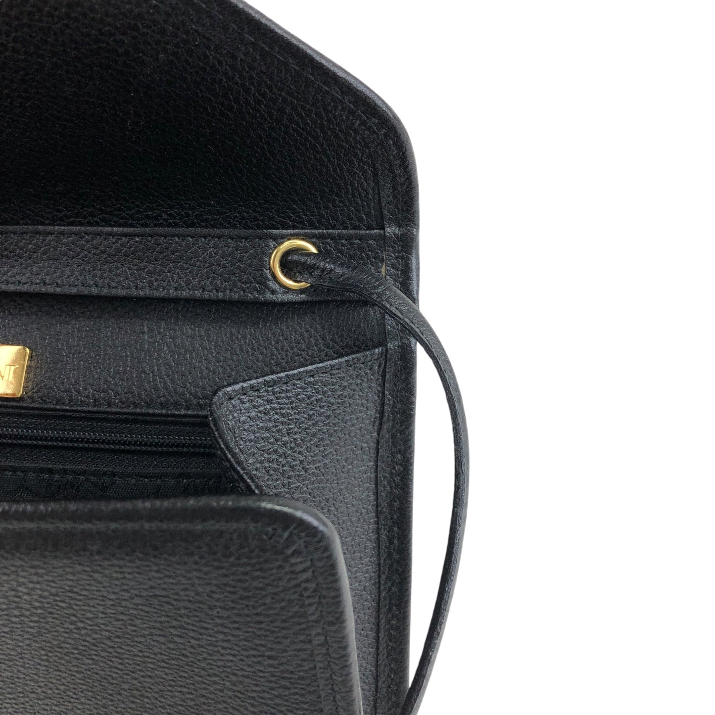 Yves Saint Laurent YSL Logo Shoulder bag Black Vintage hmype4