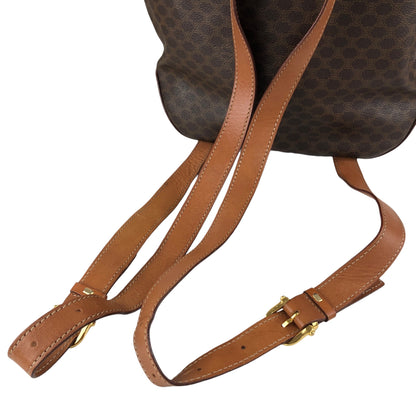 CELINE Macadam Front Buckle Backpack Brown Vintage 22b6rx