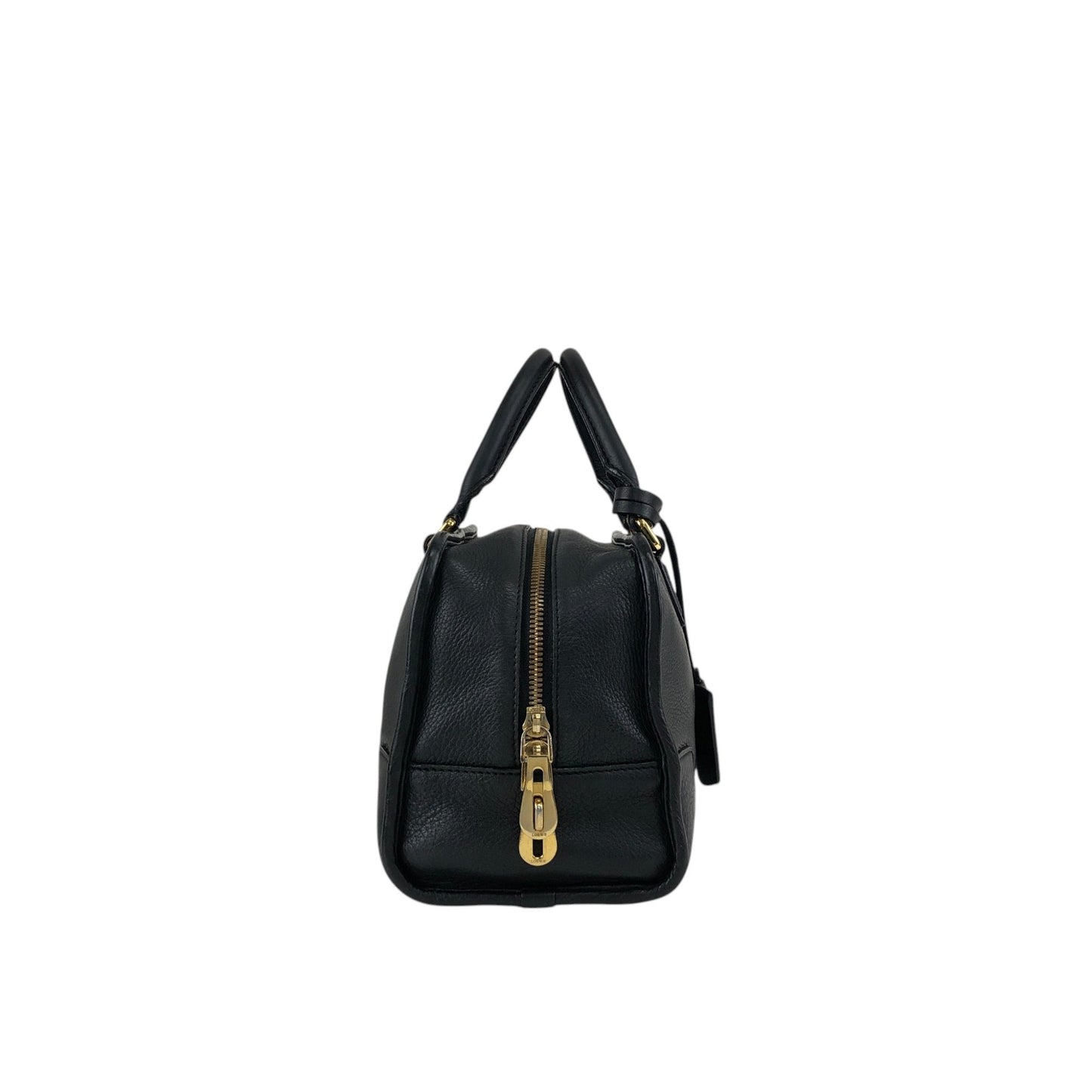 LOEWE Amazona28 Anagram Small Boston bag Handbag Black Vintage jti3x5