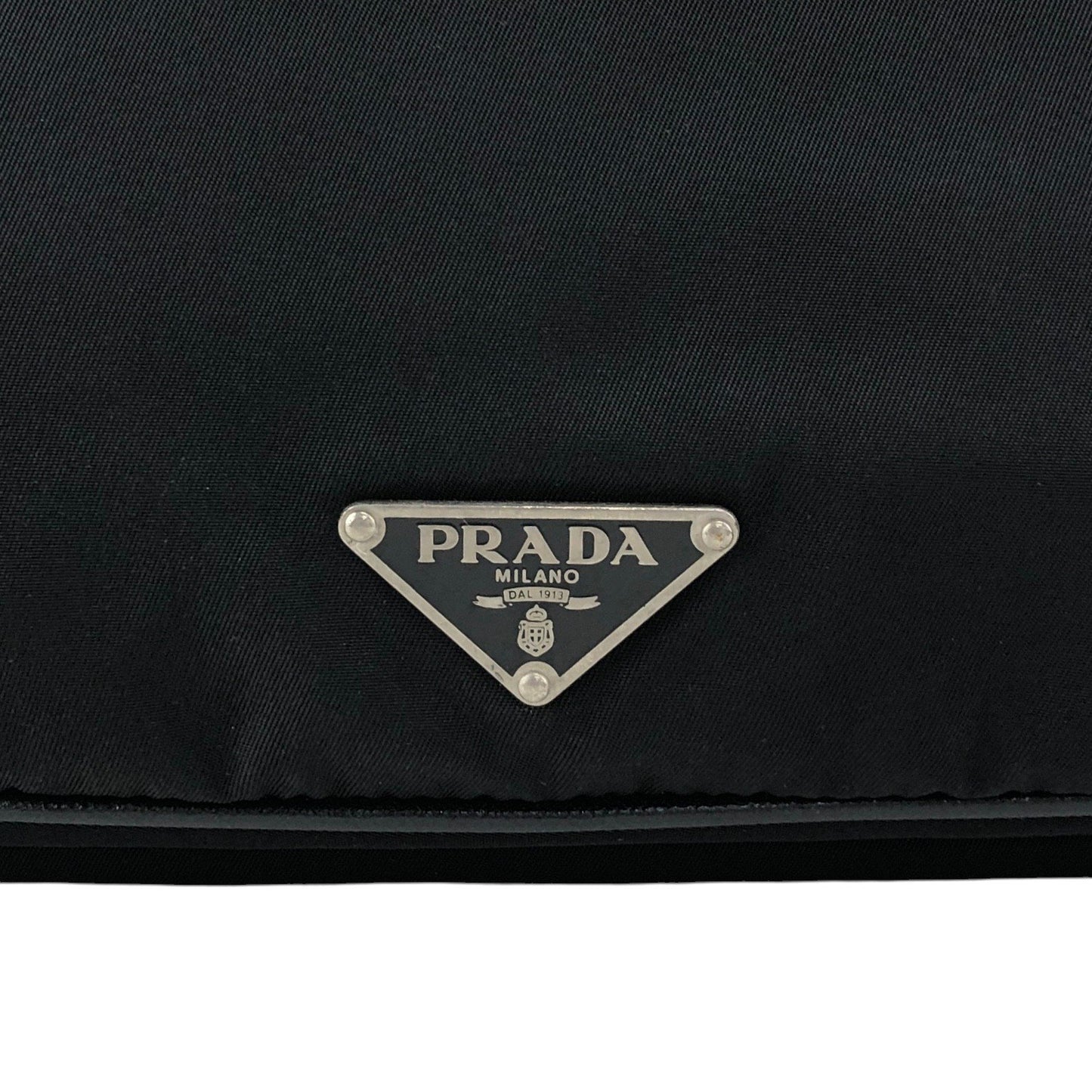 PRADA Tessuto Triangle Logo Shoulder bag Hobobag Black Vintage uxyr4i