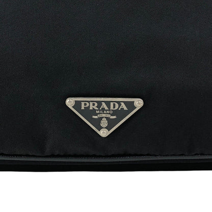 PRADA Tessuto Triangle Logo Shoulder bag Hobobag Black Vintage uxyr4i