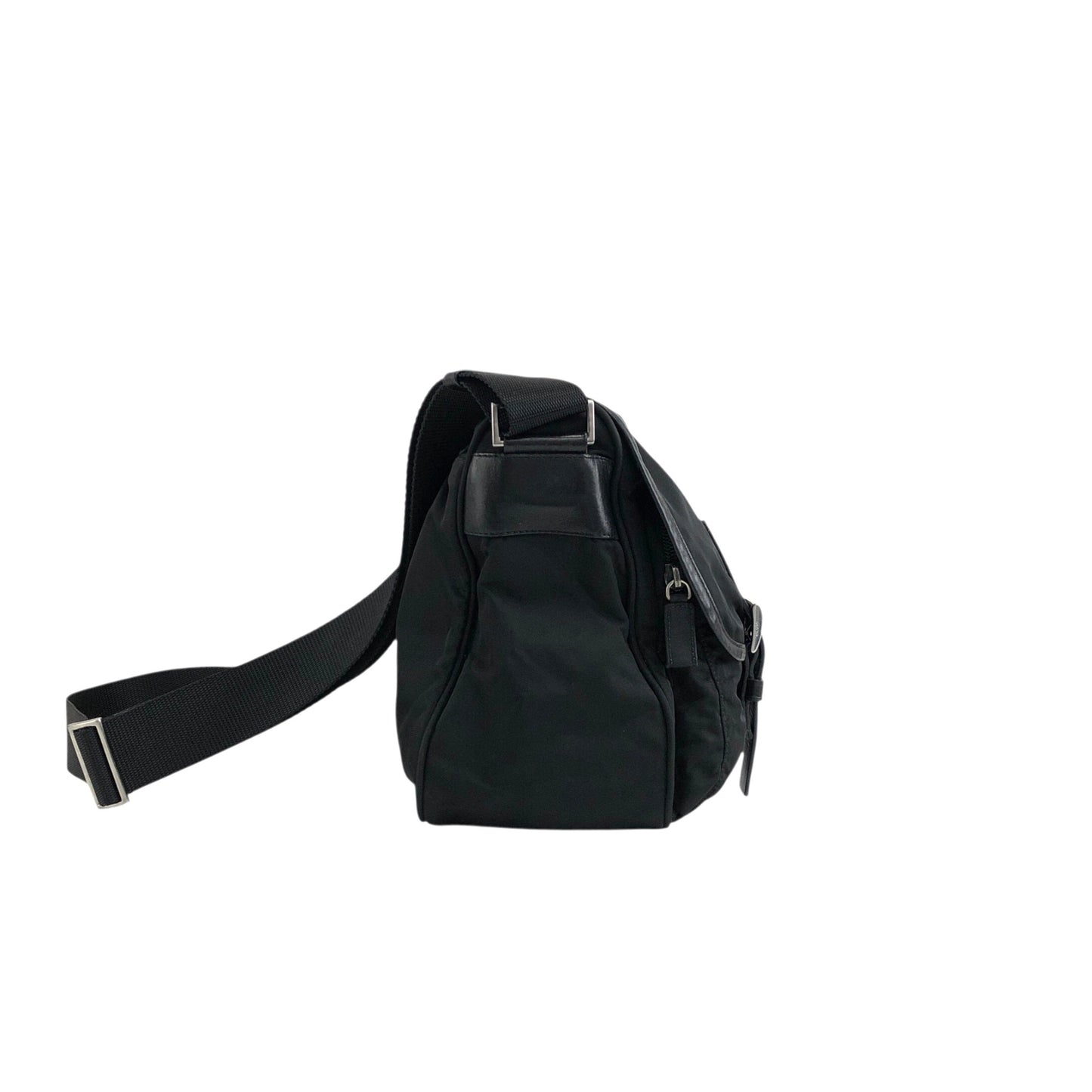 PRADA Triangle Logo Shoulder bag Black Vintage s5jtyw