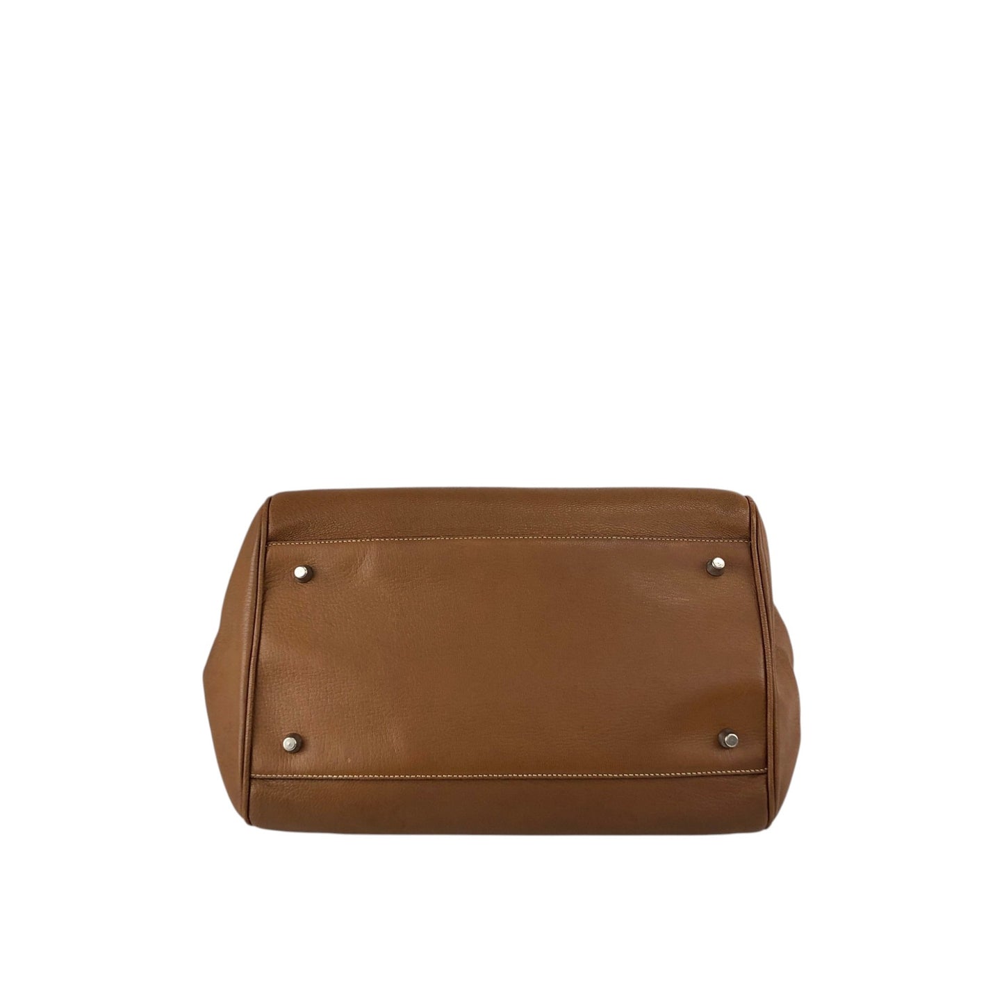 PRADA Metal Clasp Handbag Brown Vintage d6nuka