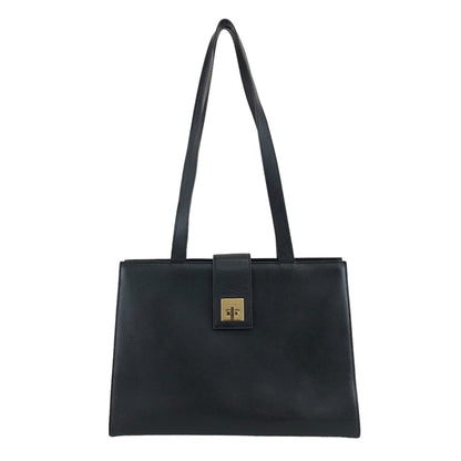 CELINE Logo Turn Lock Shoulder bag Totebag Black Vintage wtcymx