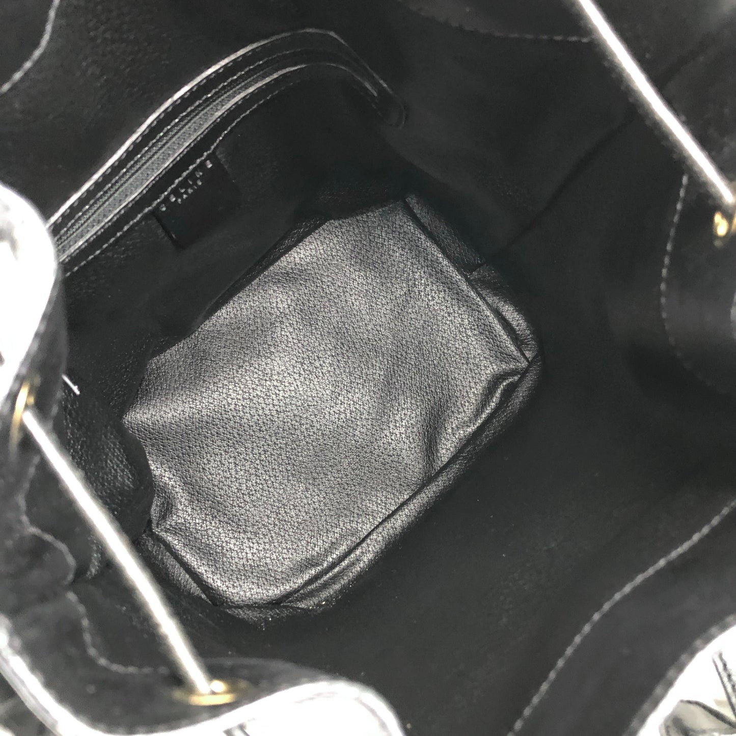 CELINE Macadam Blason Drawstring Shoulder bag Black Vintage ruunby