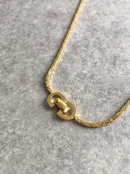 Christian Dior Necklace Gold Vintage 4mzmkr