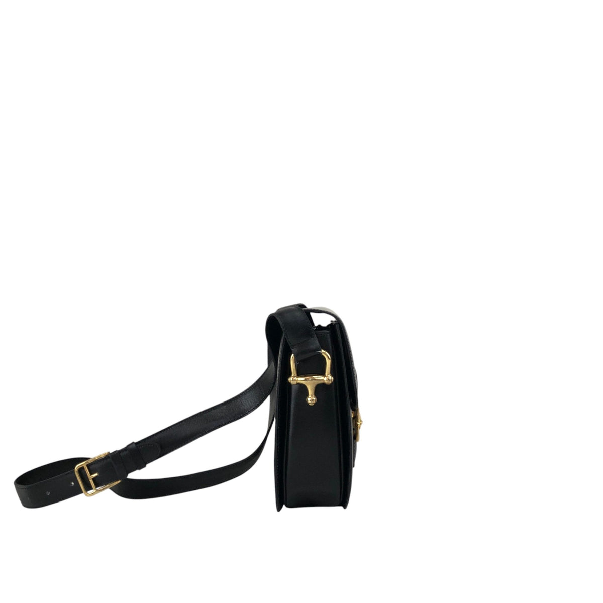CELINE Horse Bit Shoulder bag Black Vintage jh7wiz