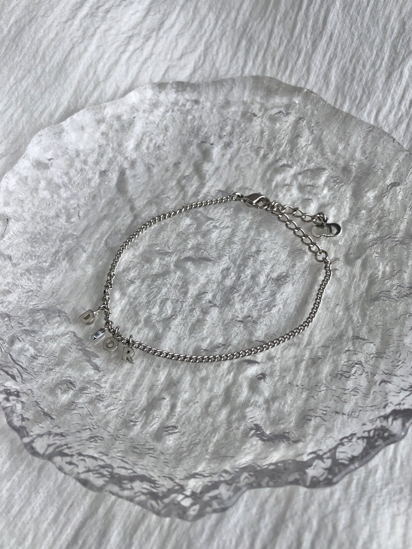 Christian Dior Logo Motif Bracelet Silver Vintage iwy7ym