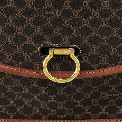 CELINE Macadam Gancini Shoulder bag Brown Vintage dkdrvy