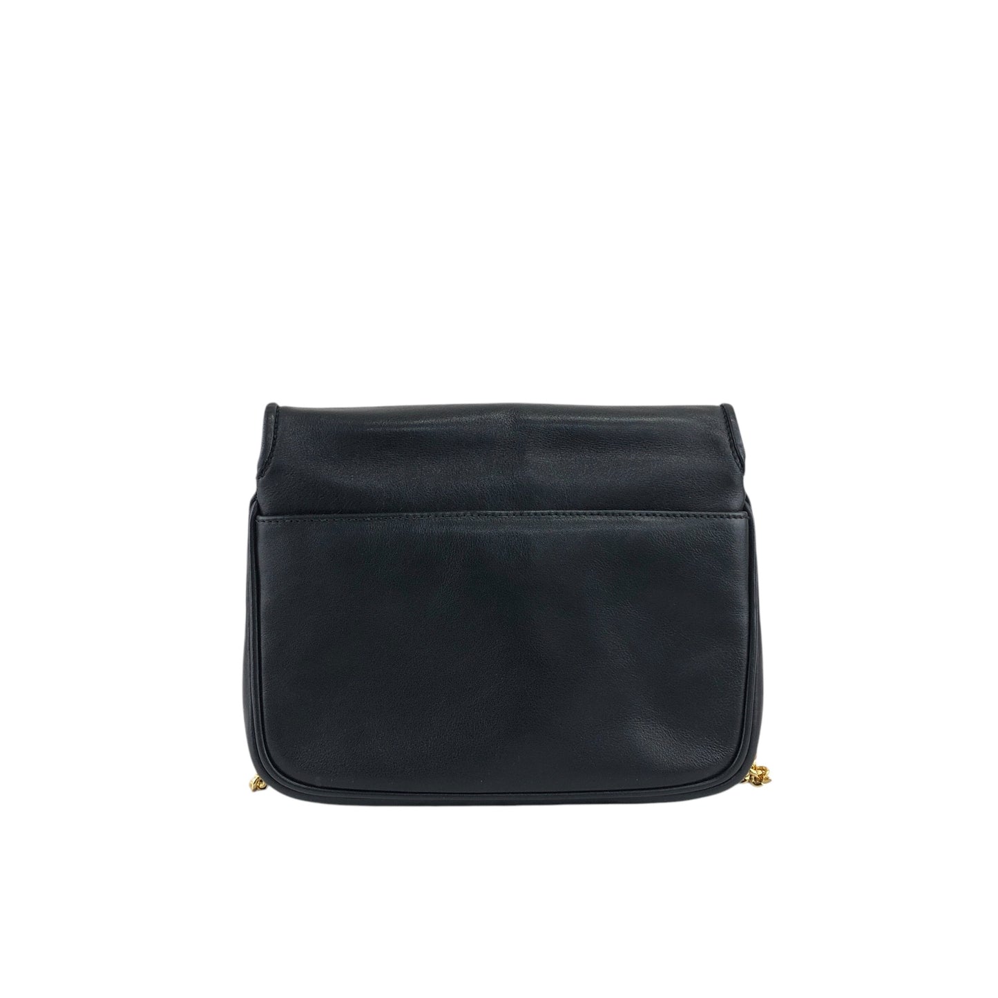 CELINE Triomphe Stitch Chain Shoulder bag Black Vintage 8u4mtc