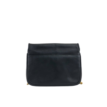 CELINE Triomphe Stitch Chain Shoulder bag Black Vintage 8u4mtc