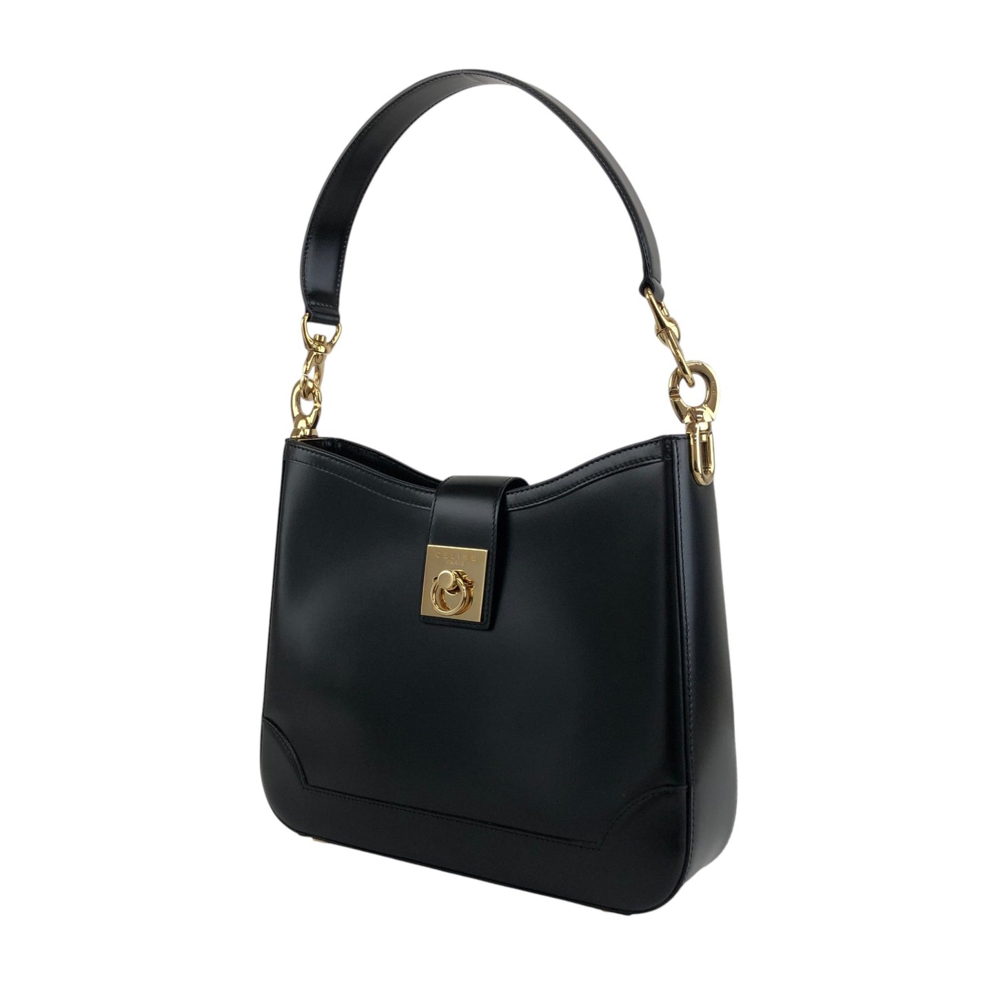 CELINE Gancini Shoulder bag Black Vintage ucswkg