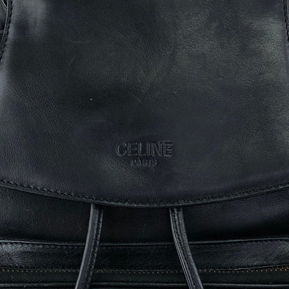 CELINE Starball Logo Embossed Backpack Black Vintage 66agh7
