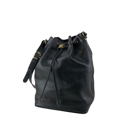 CELINE GancinivDrawstring Shoulder bag Black Vintage z78ygt