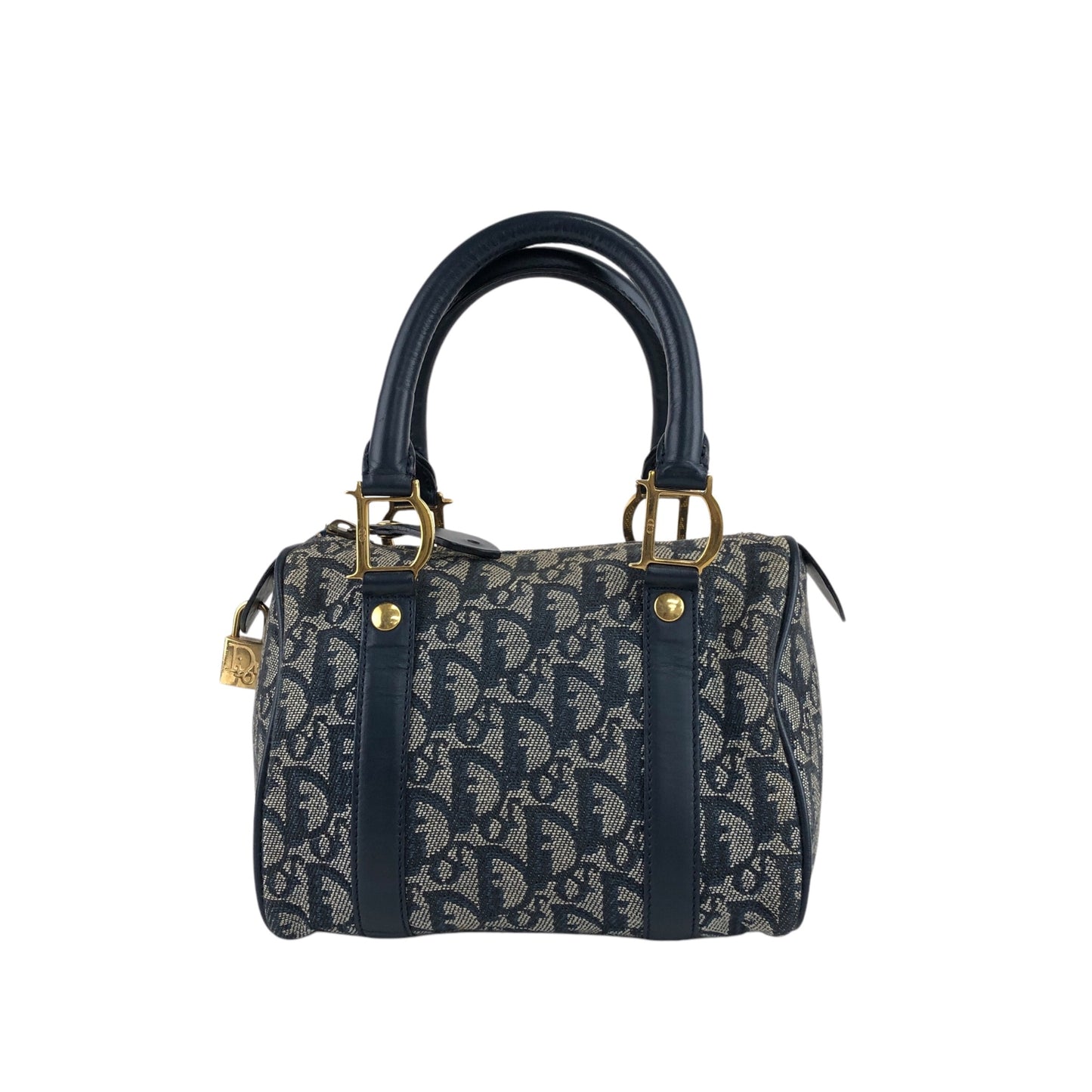 Christian Dior Trotter Padlock Handbag Navy Vintage hua5x2
