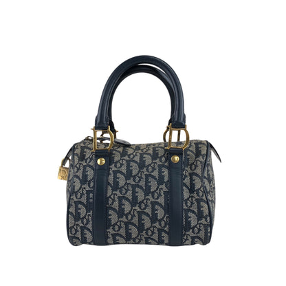 Christian Dior Trotter Padlock Handbag Navy Vintage hua5x2