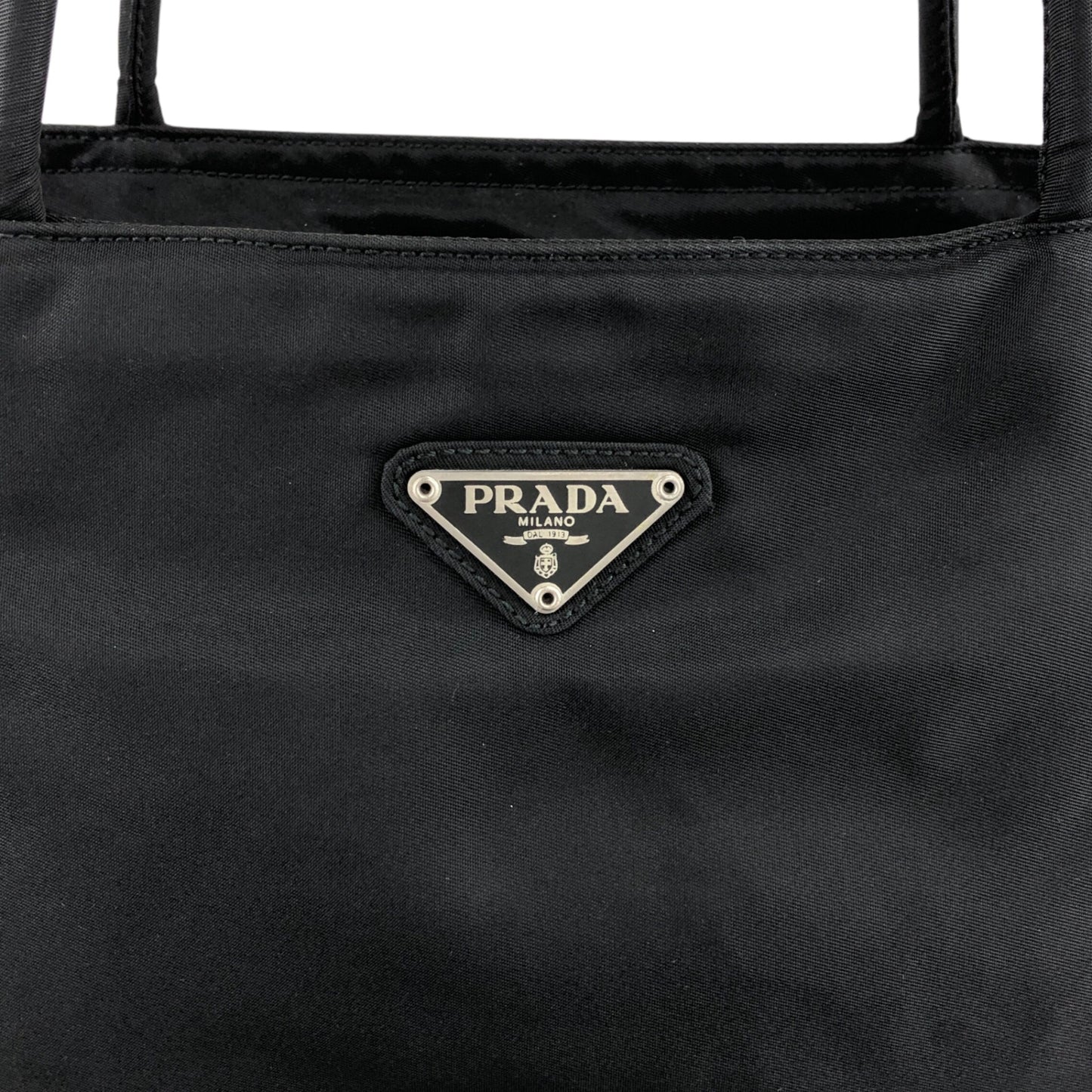 PRADA Tessuto Triangle Logo Totebag Black Vintage 26be6f