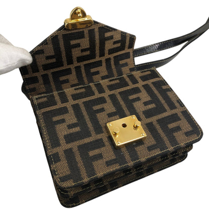 FENDI Zucca Lock Shoulder bag Brown Vintage mbiimu