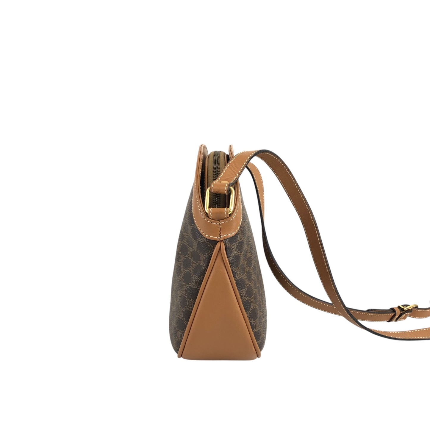 CELINE Macadam Blason Shoulder bag Brown Vintage gyf3yb