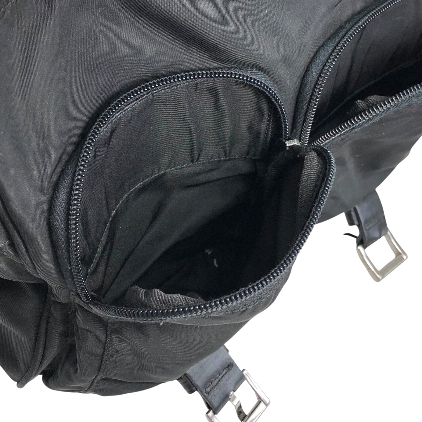 PRADA Triangle Logo Shoulder bag Black Vintage s5jtyw