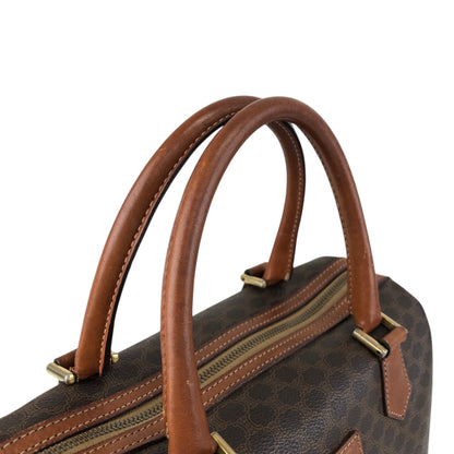CELINE Macadam Blason Handbag Boston bag Brown Vintage u6p2h4
