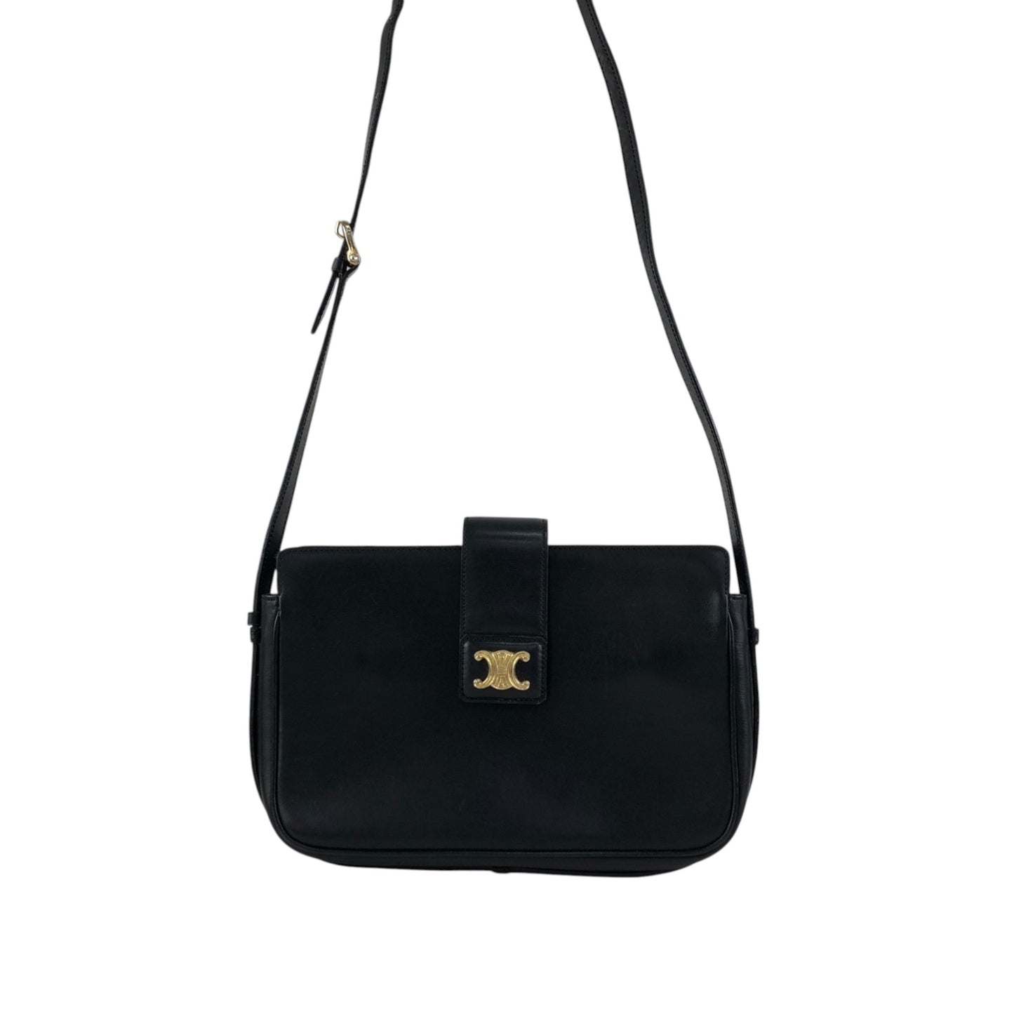 CELINE Triomphe Shoulder bag Black Vintage 5bs5ri