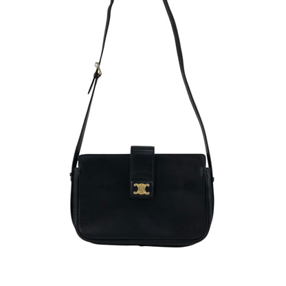 CELINE Triomphe Shoulder bag Black Vintage 5bs5ri