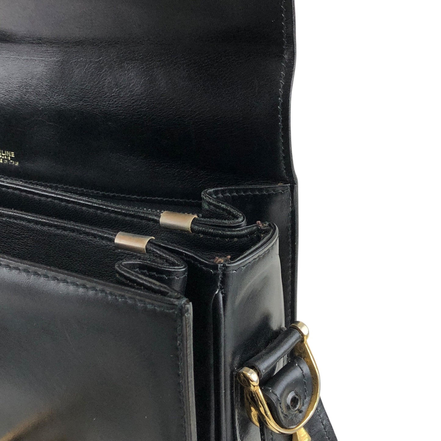CELINE Horse Carriage Shoulder bag Black Vintage rx5dkd