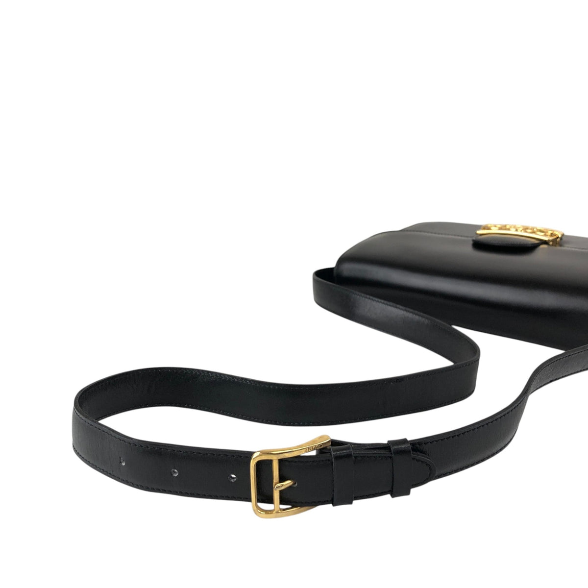 CELINE Horse Bit Shoulder bag Black Vintage jh7wiz