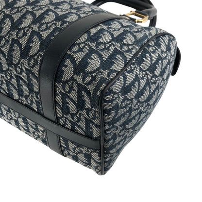 Christian Dior Trotter Small Boston bag Handbag Navy Vintage nt87zs
