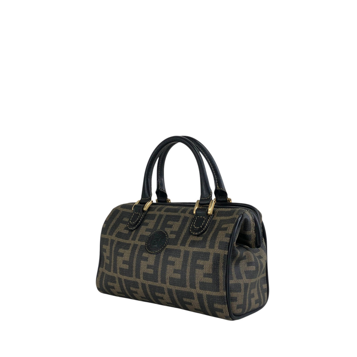 FENDI Zucca Two-way Small Boston bag Shoulder bag Black Vintage prhk66
