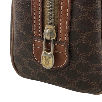 CELINE Macadam Two-way Handbag Shoulder bag Brown Vintage mncvkw