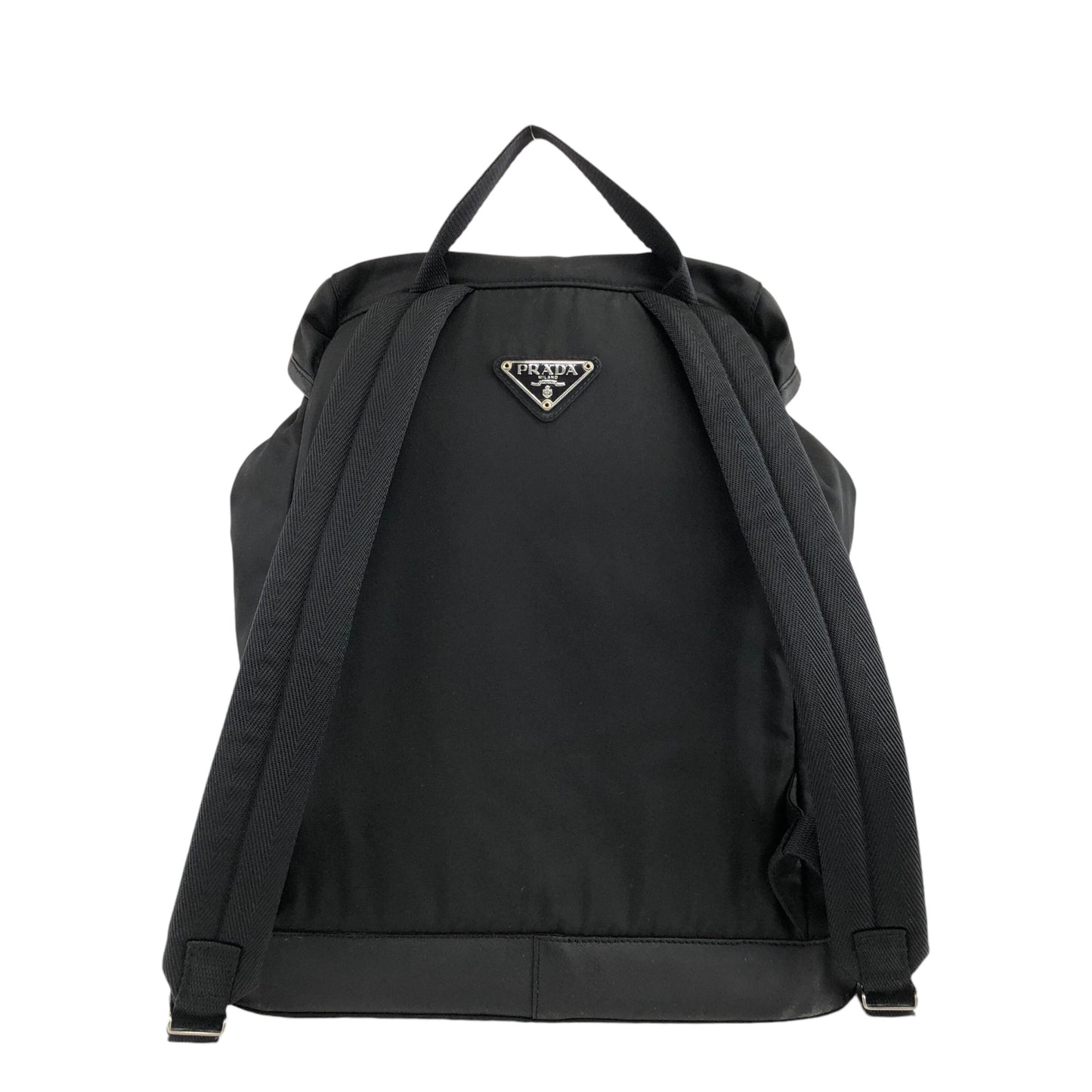 PRADA Triangle Logo Backpack Black Vintage yp56er