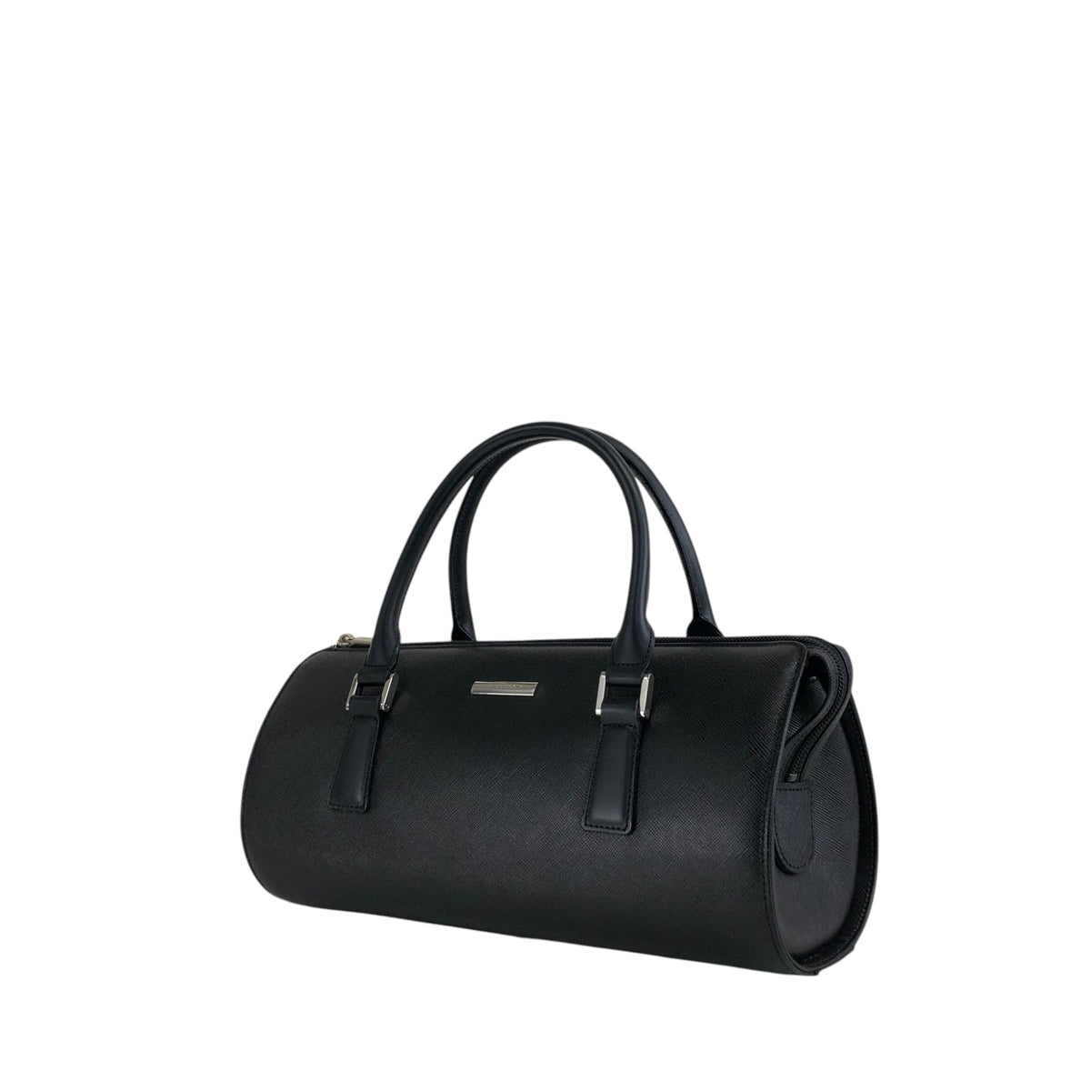 BURBERRY Logo Handbag Black Vintage 6vdsyy